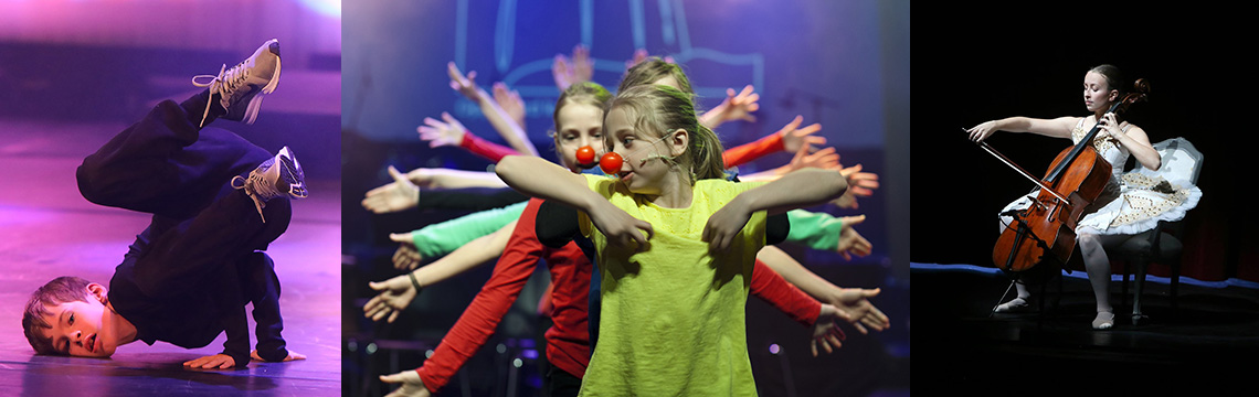Barn som danser, spiller cello og teater
