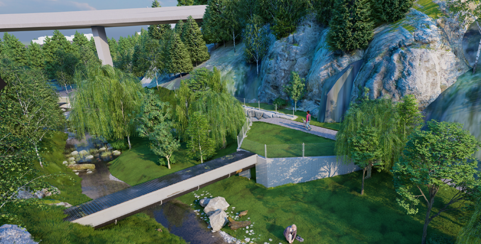 3D-illustraasjon av Dalsbekken vann- og avløpsanlegg illustrasjon