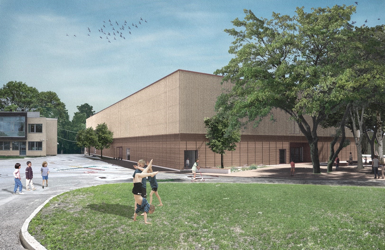 Skisse av hvordan Finstadhallen kan se ut